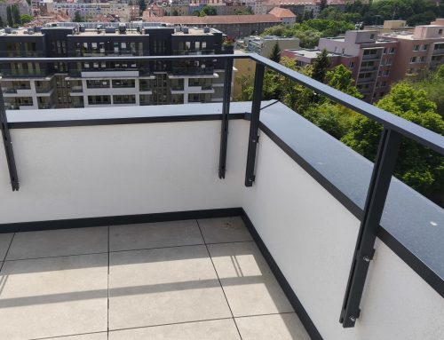 Zábradlí terasy s ukrytým kotvením – Praha 6