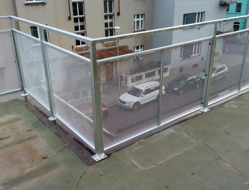 Tahokovové zábradlí střešní terasy – Slaný